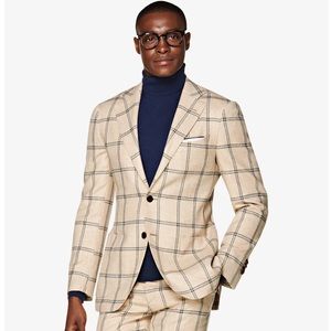 SuitSupply [NWT]: 38S Light Brown Check Jort Suit